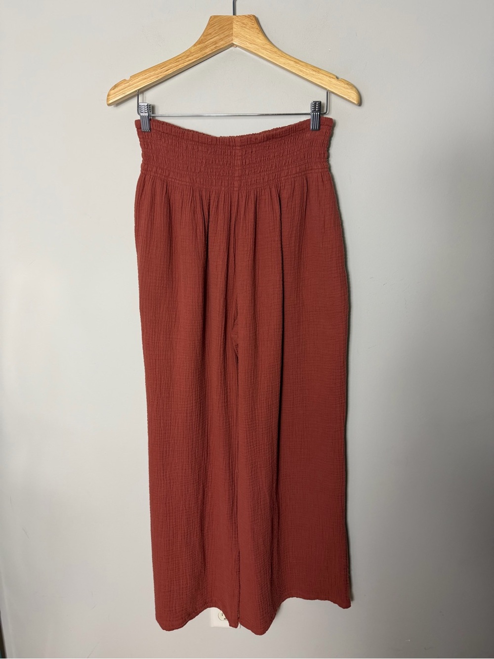 Marine Layer Womens Cotton Gauze Palazzo Wide Leg Pants Sophia Large - Picture 5 of 13